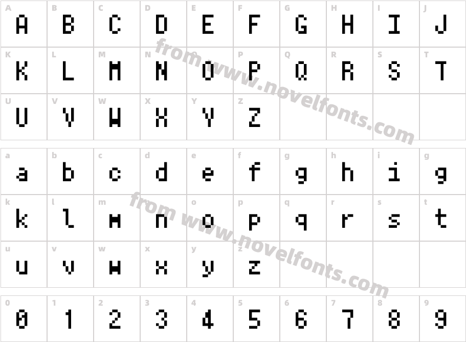 Ark-Pixel-10px-monospaced-ja-RegularCharacter Map