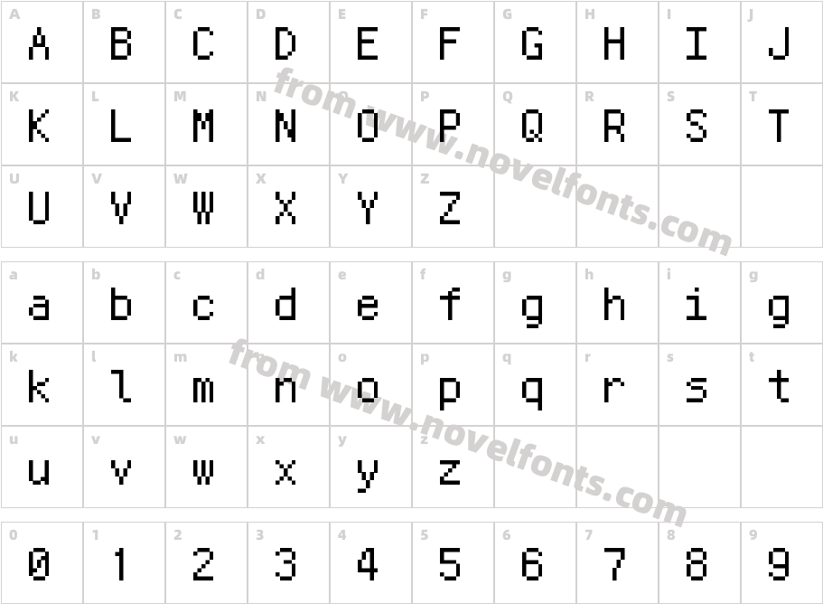 Ark-Pixel-12px-monospaced-ja-RegularCharacter Map