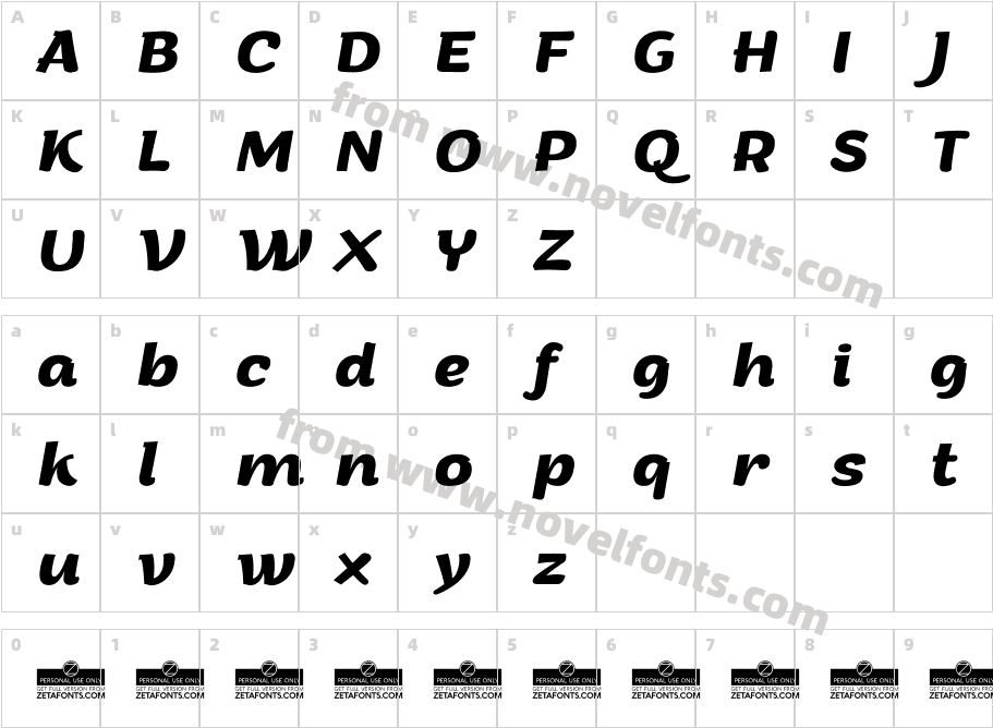 ArturoTrial-BoldItalicCharacter Map