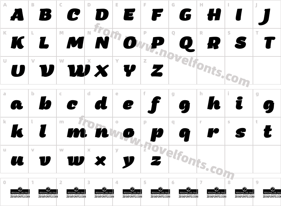 ArturoTrial-HeavyItalicCharacter Map