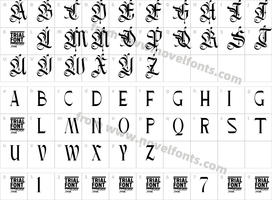 Asember Modern Demo RegularCharacter Map