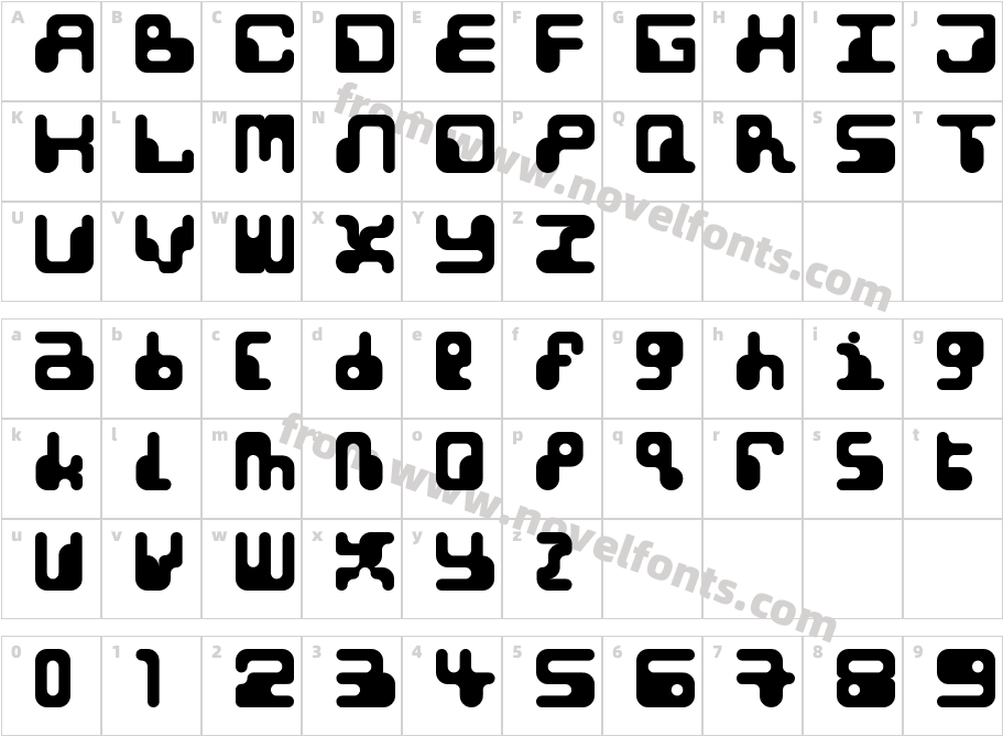 Atari RegularCharacter Map