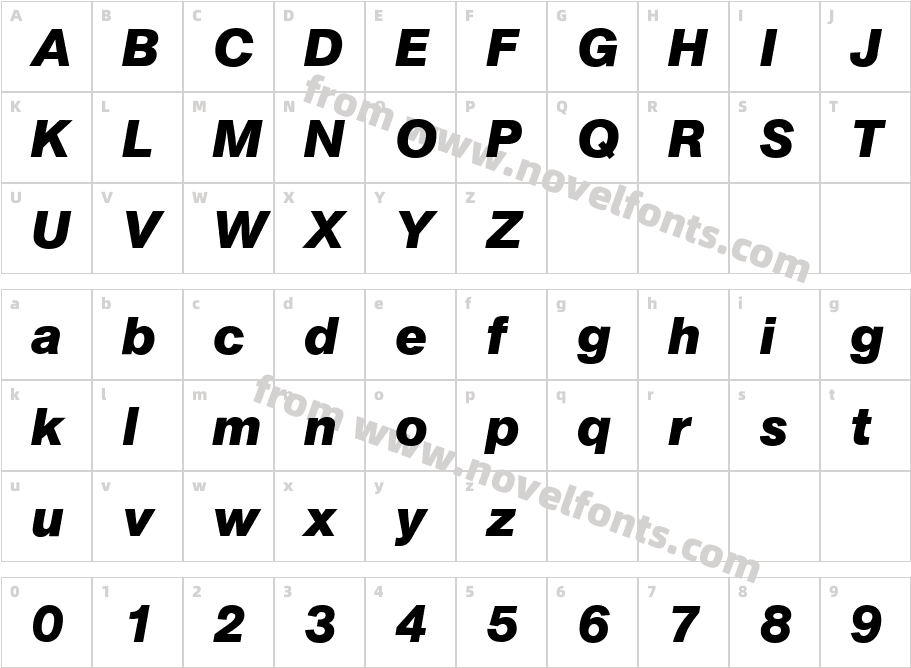 AtkinsBoldItalicCharacter Map