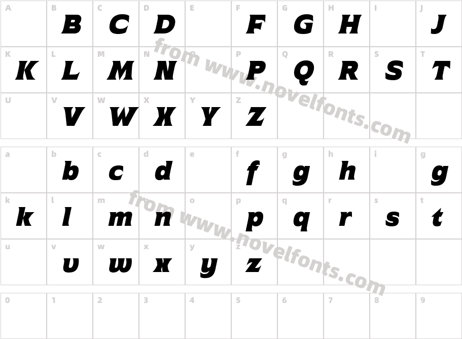 AtsaneeDemoBlackItalic-lg41qCharacter Map