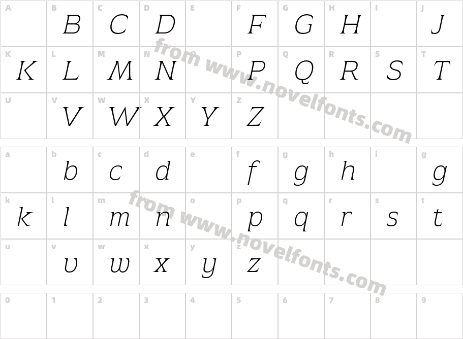 AtsaneeDemoExtralightItalic-2OJoXCharacter Map