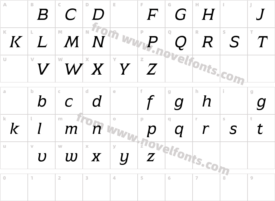 AtsaneeDemoItalic-9YnO0Character Map