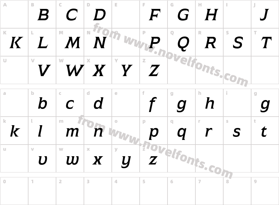 AtsaneeDemoMediumItalic-BW2JnCharacter Map