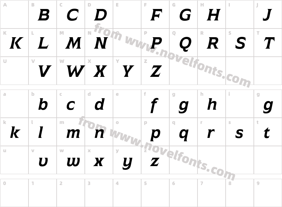 AtsaneeDemoSemiboldItalic-rgOMKCharacter Map