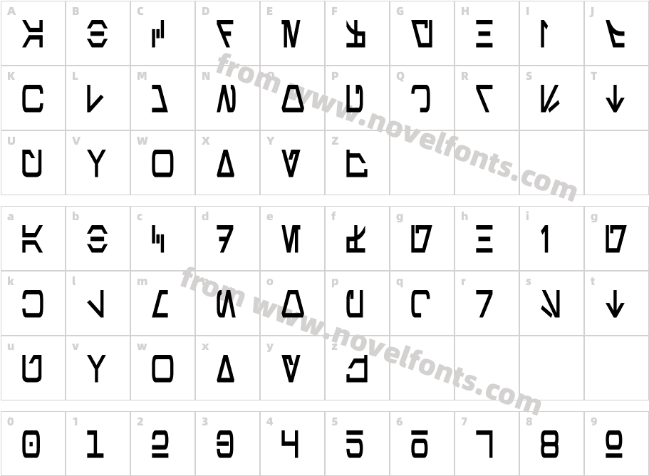 AurebeshCondensed-BoldCharacter Map