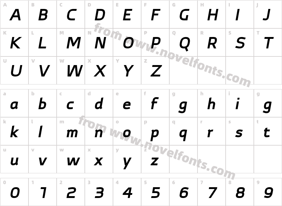 AutobahnPro-BoldItalicCharacter Map