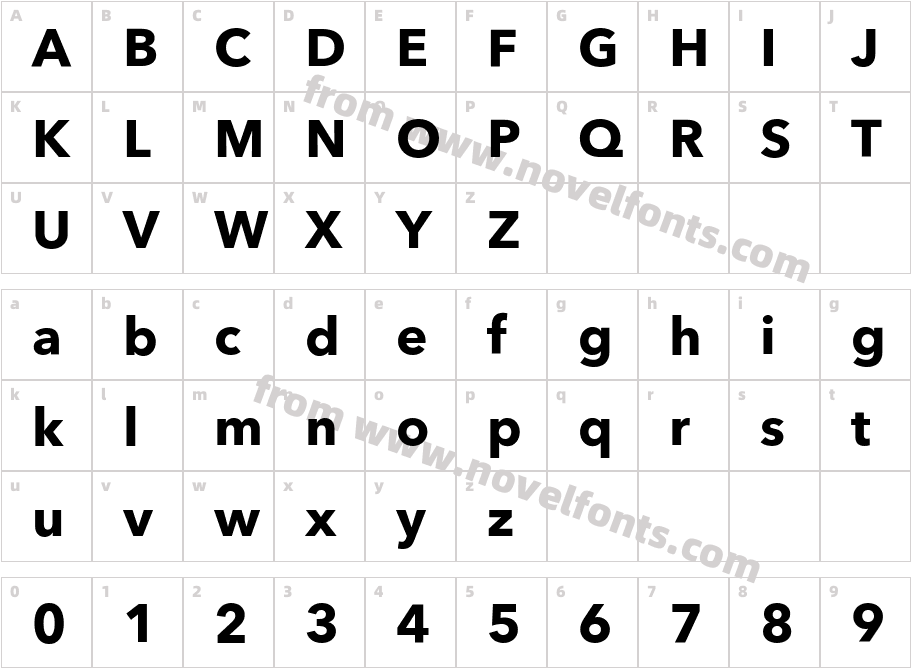 AvenirNext-BoldCharacter Map