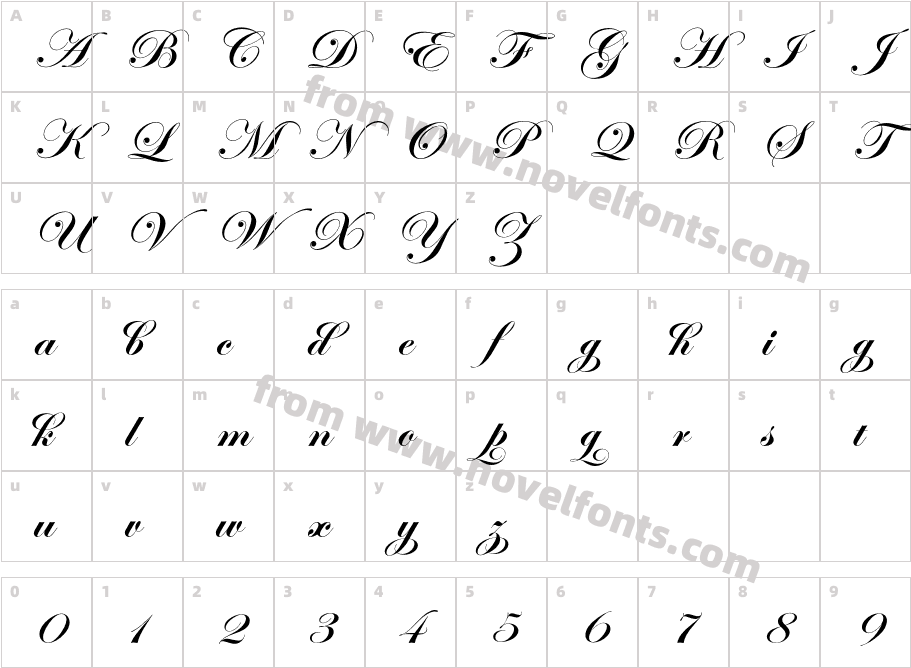 EdwardianScriptEF-BoldACharacter Map