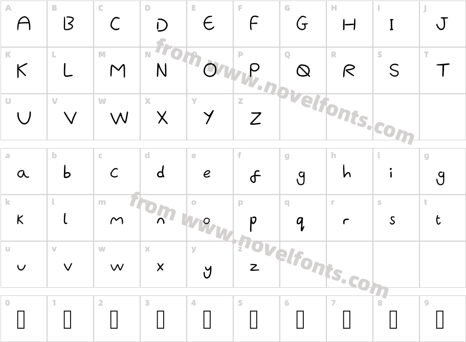 Ayumifont RegularCharacter Map