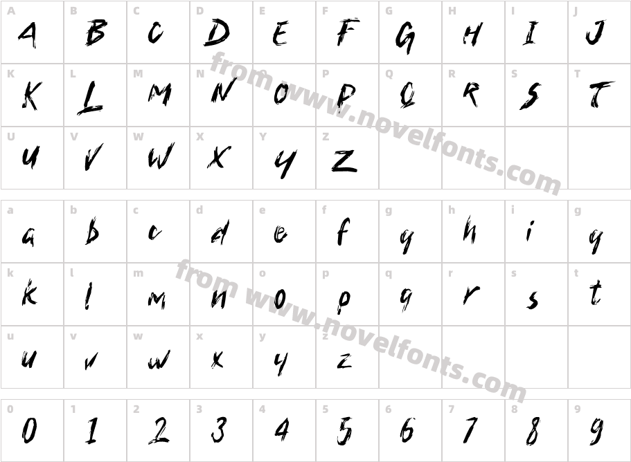 BAMBOOBRUSHRegularCharacter Map