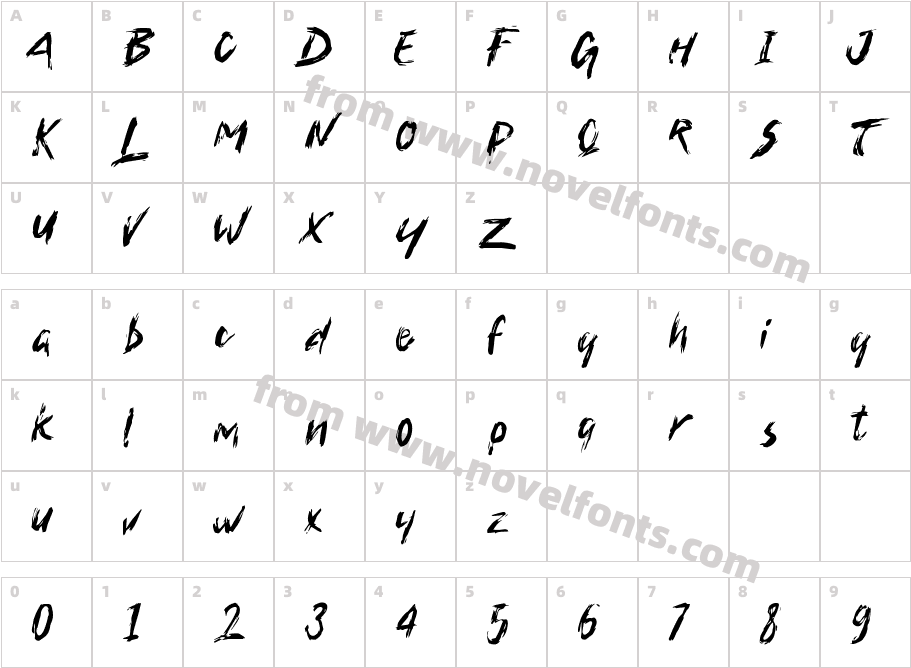 BAMBOOBRUSHRegularCharacter Map