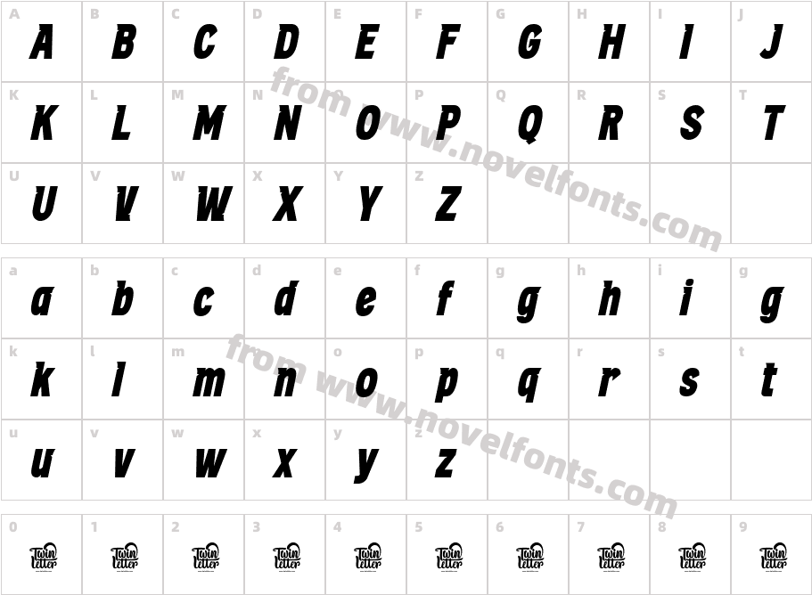 BAMEN SlantCharacter Map