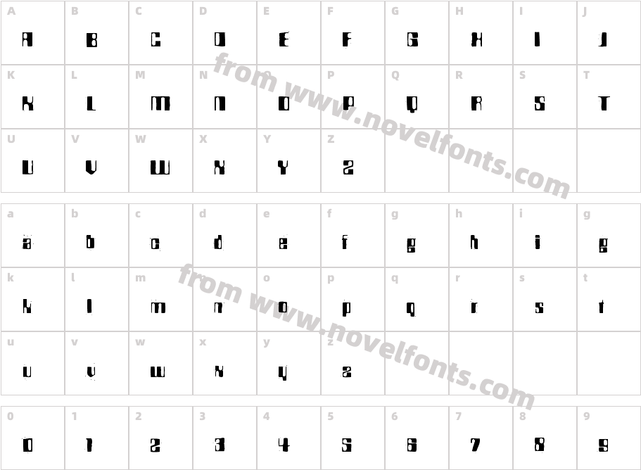 BDRocket70Character Map