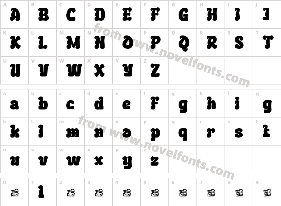 BEKURI Trial RegularCharacter Map