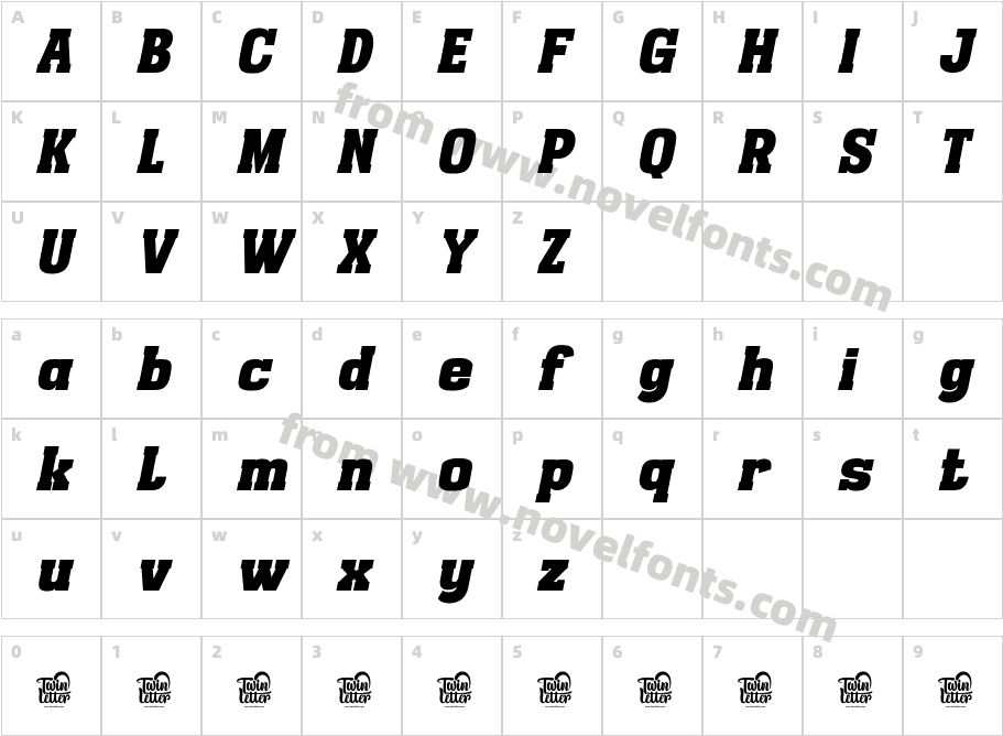 BESTVALL Slab SlantCharacter Map