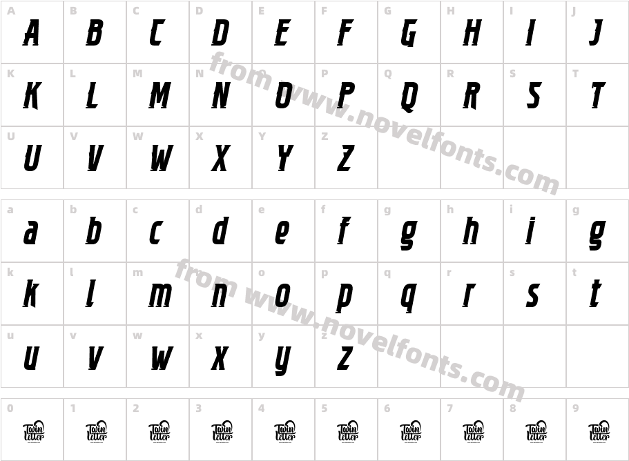 BINNEK-SlabSlantCharacter Map