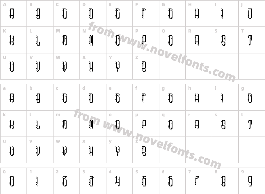 BLASTBEATCharacter Map