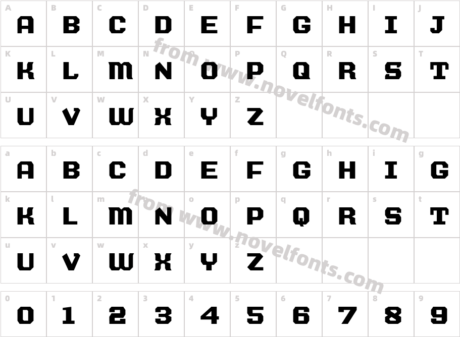 BOA CONSTRUKTOR BoldCharacter Map