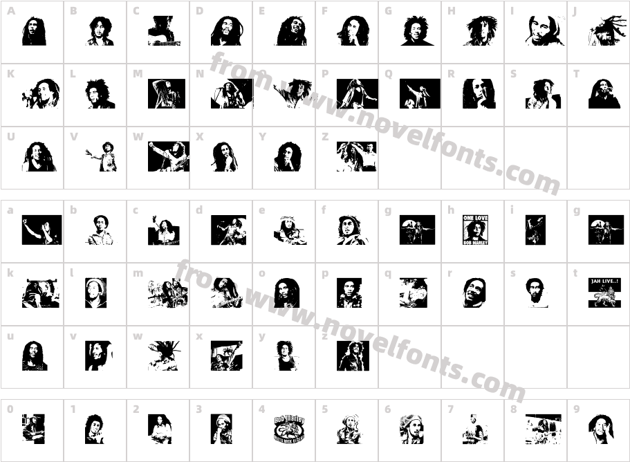 BOB MARLEYCharacter Map
