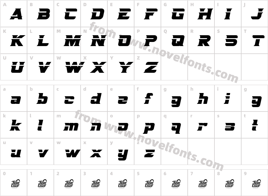 BOREX Variation SlantCharacter Map