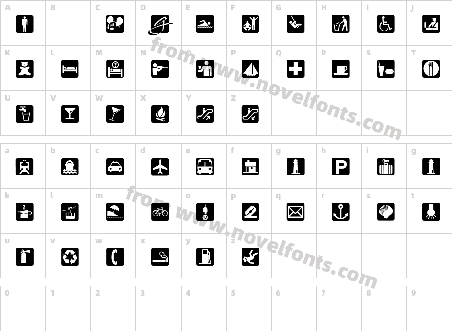 BOUTON International SymbolsCharacter Map