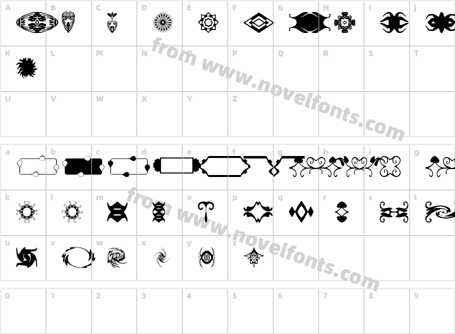 BR Odd Assortment 1Character Map