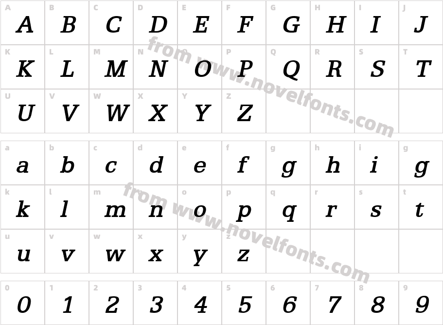 Eggo BoldItalicCharacter Map