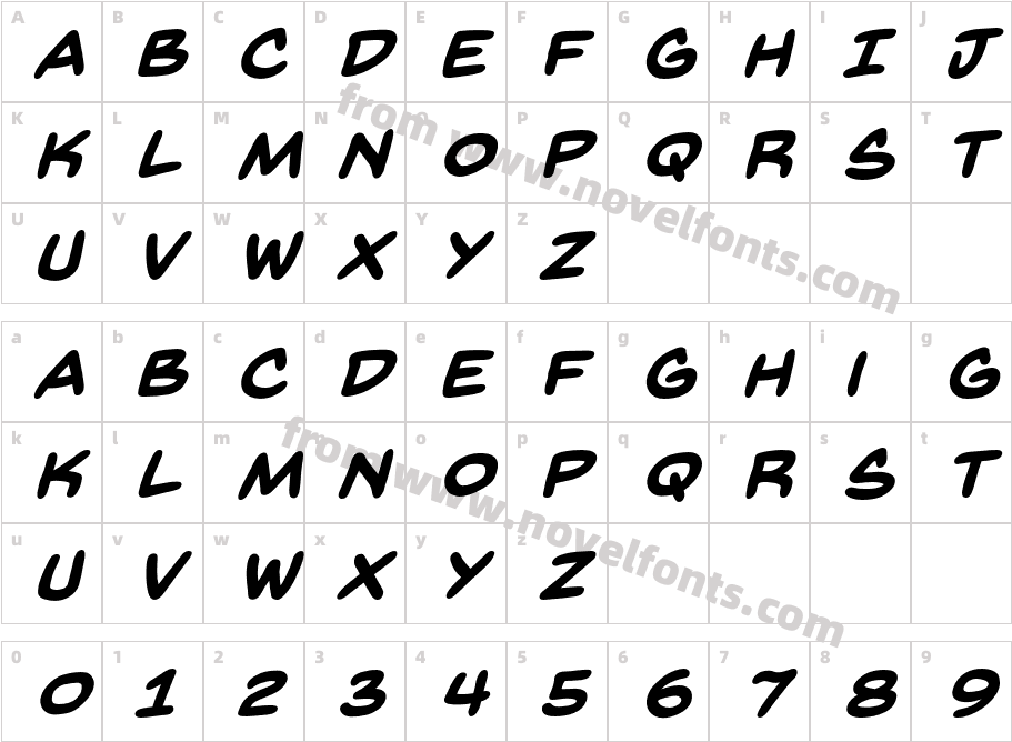 BackIssuesBB-BoldItalicCharacter Map