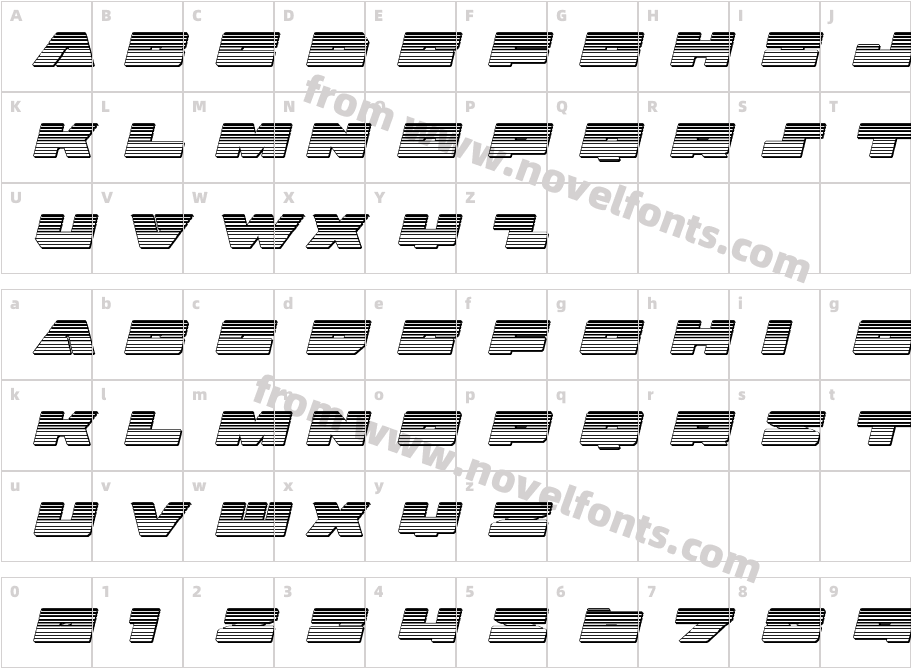 BadAxeChromeItalicCharacter Map