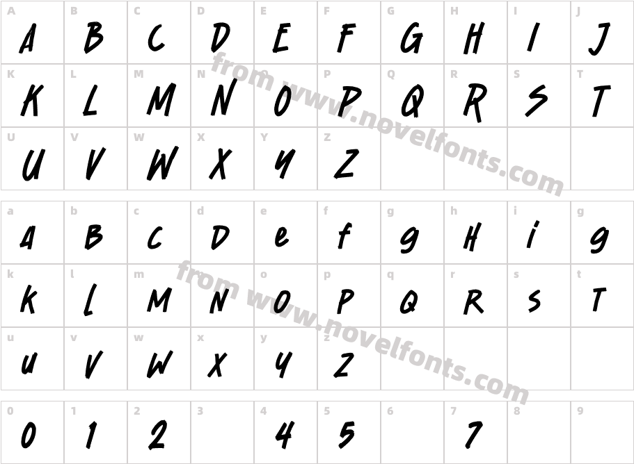 BadBrushRegularCharacter Map