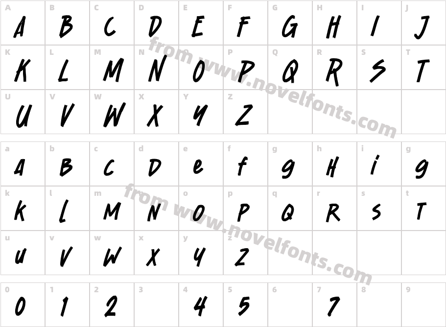 BadBrushRegularCharacter Map