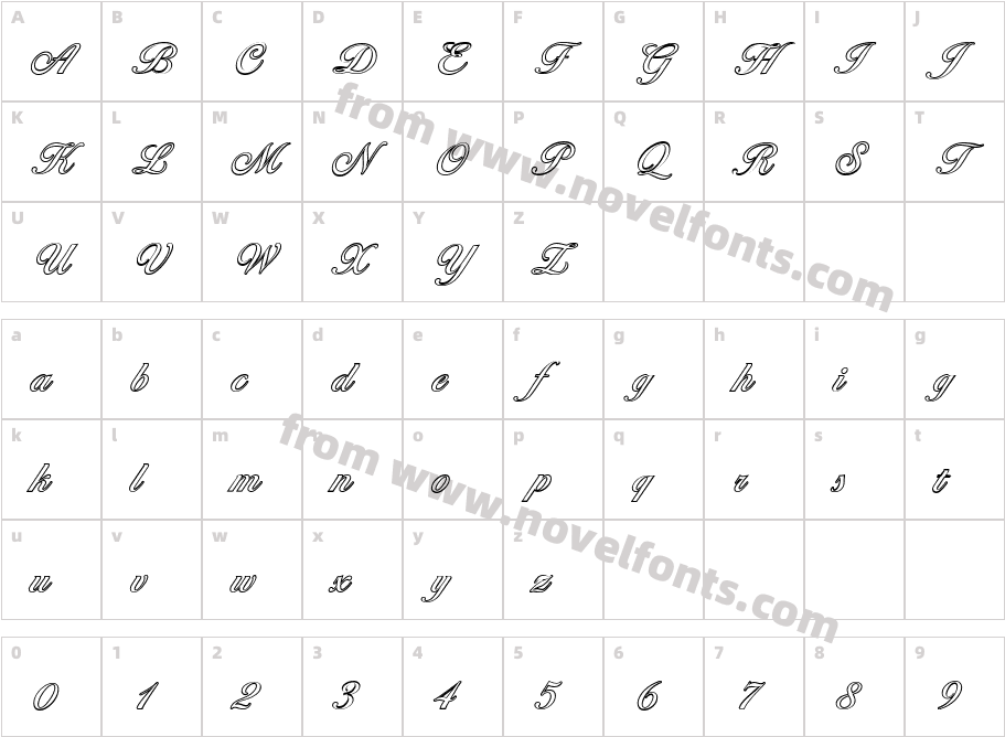 BallantinesOutlineCharacter Map