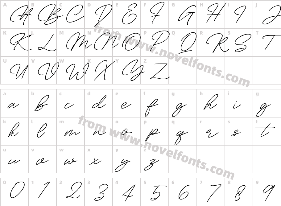 Bambang Signature vol 2.0Character Map