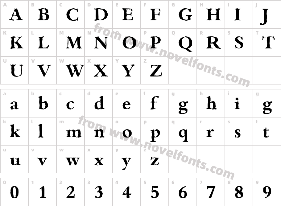 BambergAntiqueBoldCharacter Map