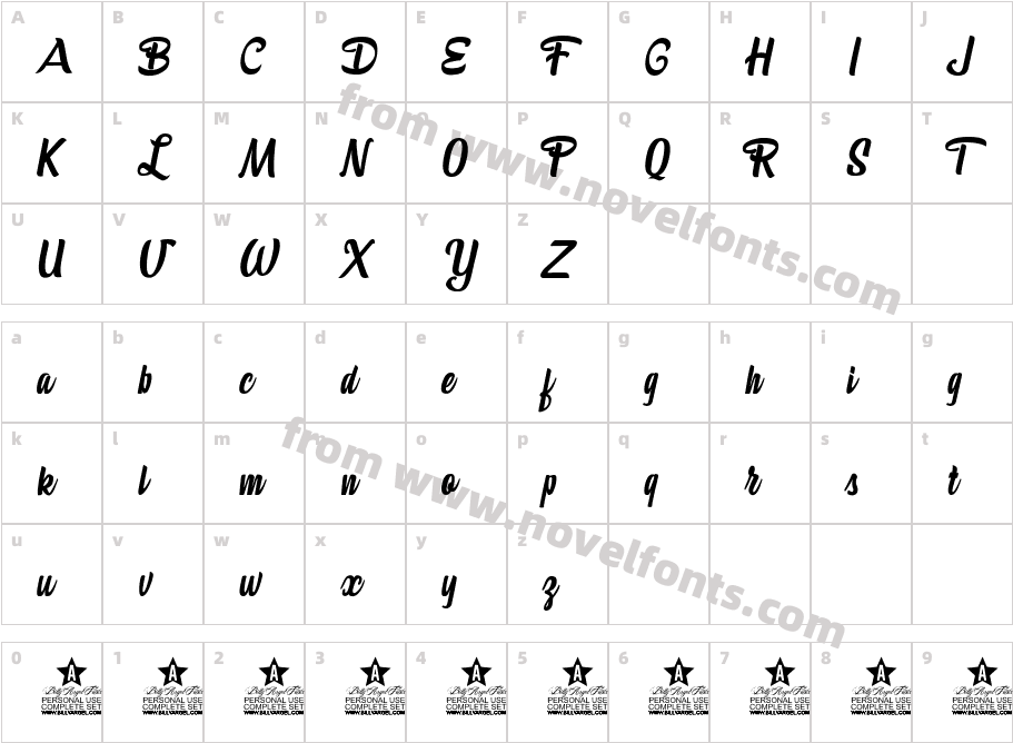 Bananas Italic Personal useCharacter Map