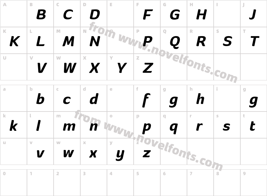 BanburiDemoSemiboldItalic-6YJ3YCharacter Map