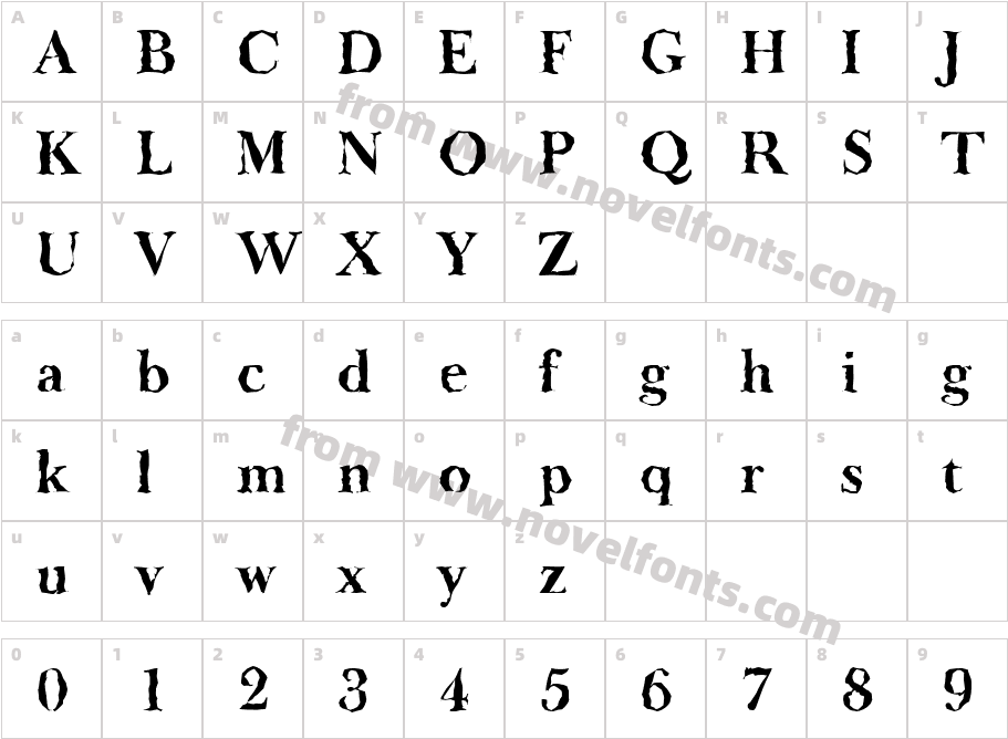 BaskerOldRandomBoldCharacter Map