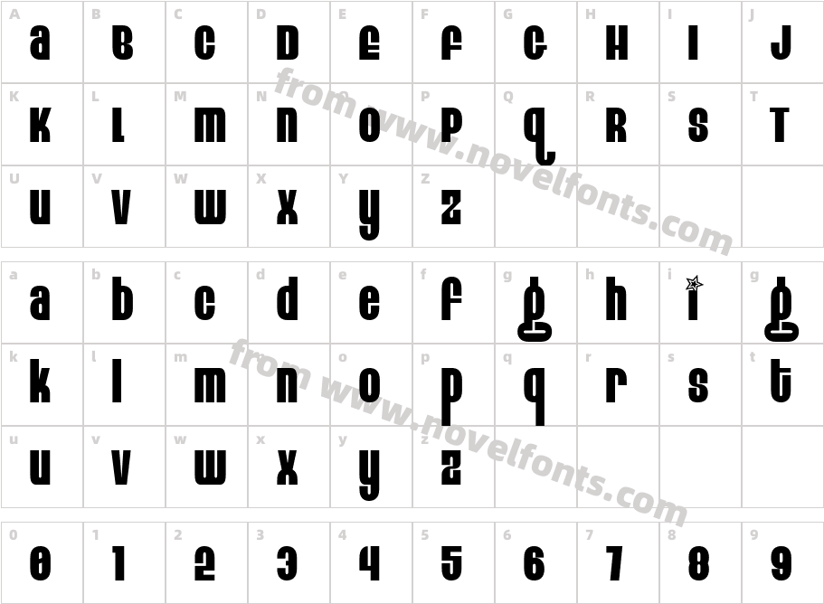 Eight TrackCharacter Map