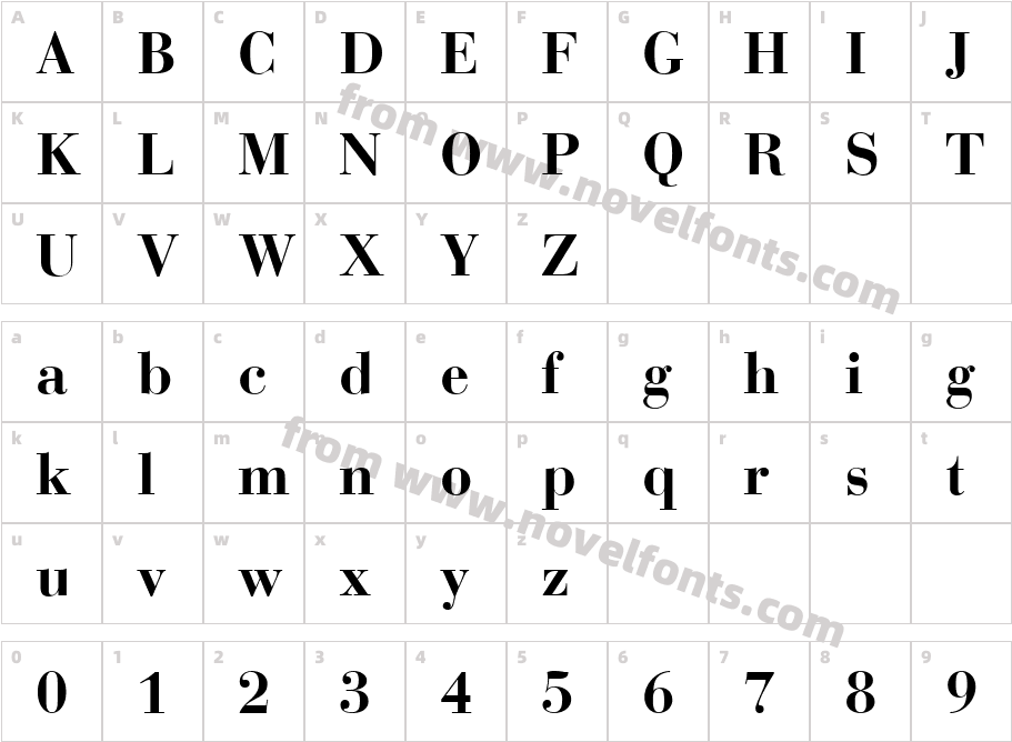 BauerBodoniLT-BoldCharacter Map