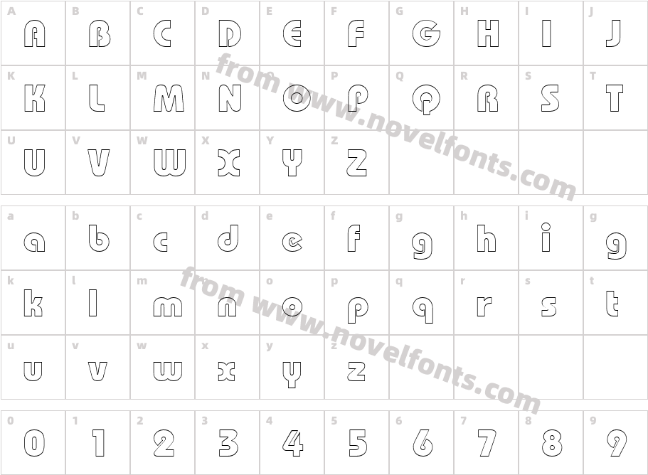 Bauhaus Black OutlineCharacter Map