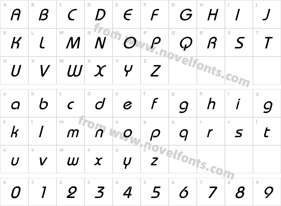 Bauhaus-ItalicCharacter Map