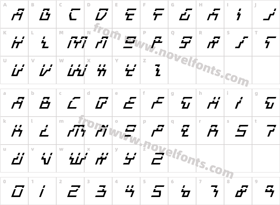 BeamRiderItalicLaserCharacter Map