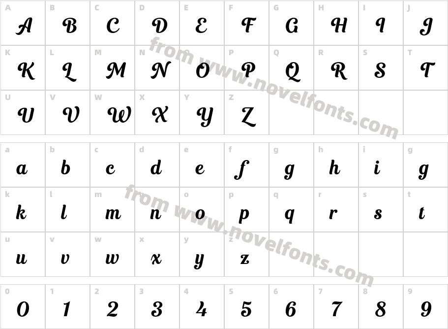 BeancoDemo-ItalicCharacter Map