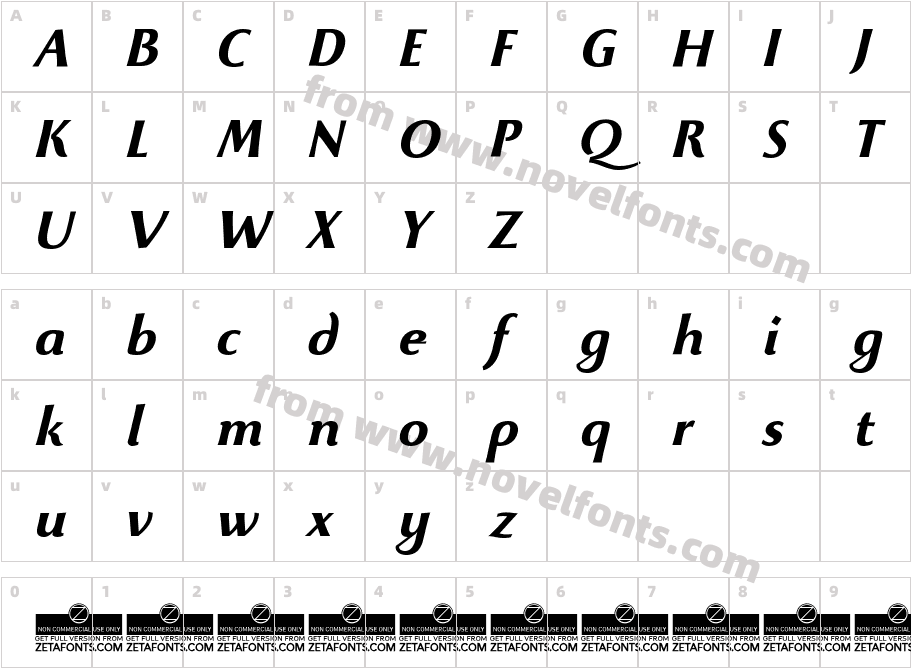 Beatrix Antiqua BoldCharacter Map