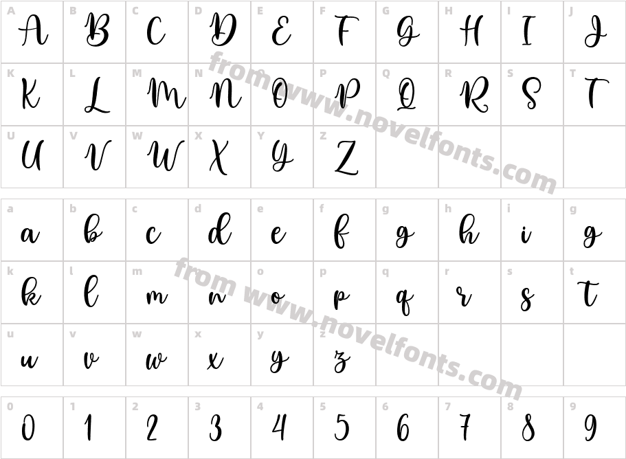 BeautySabilaScriptCharacter Map