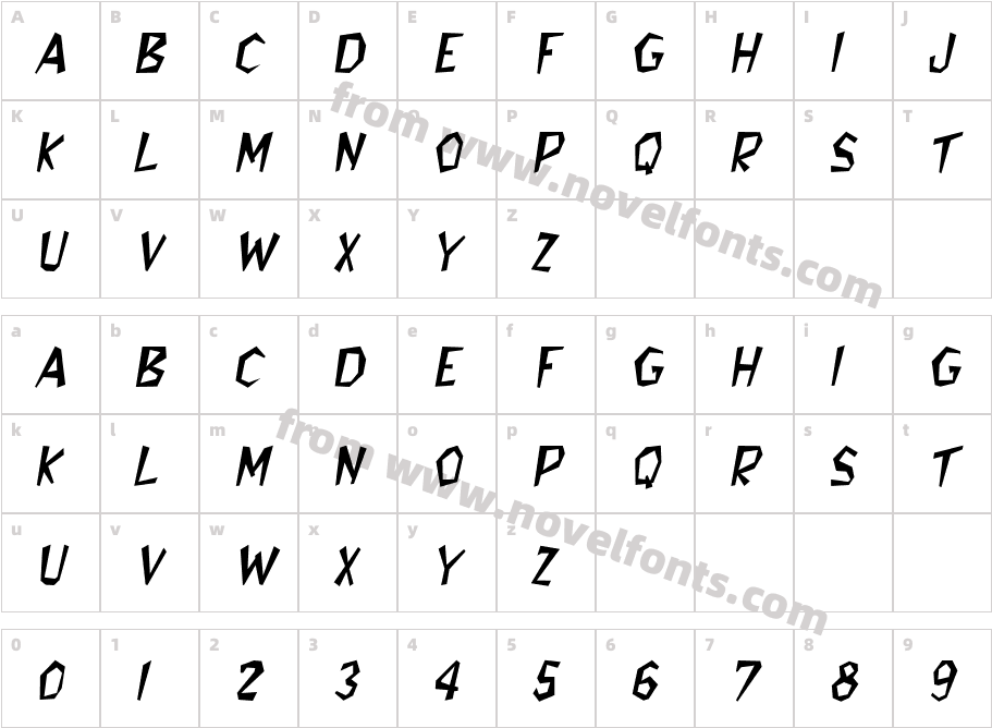 BedrockItalicCharacter Map